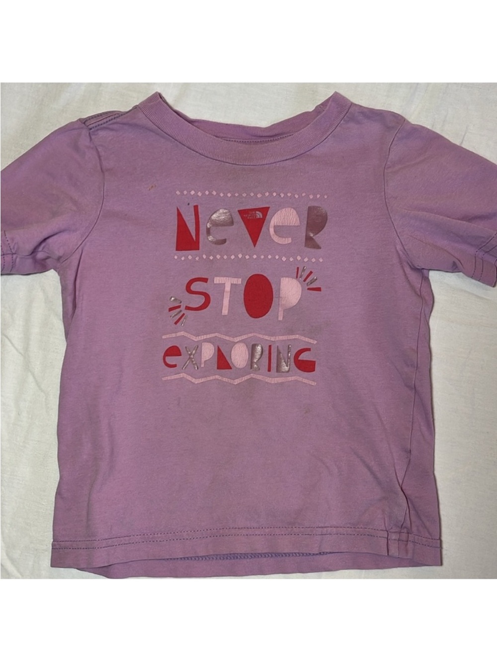3T North Face Girls' Lavender 'Never Stop Exploring' Graphic Tee